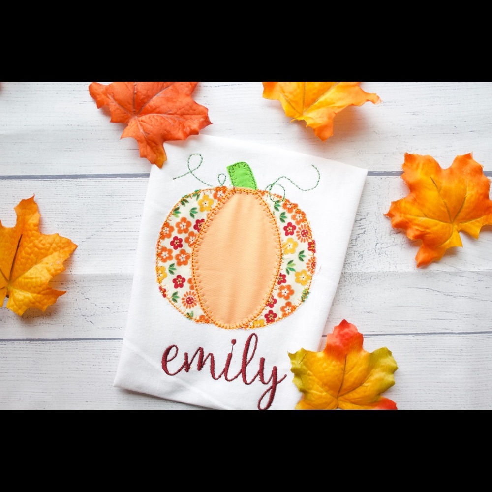 Girls Patchwork Pumpkin Shirt